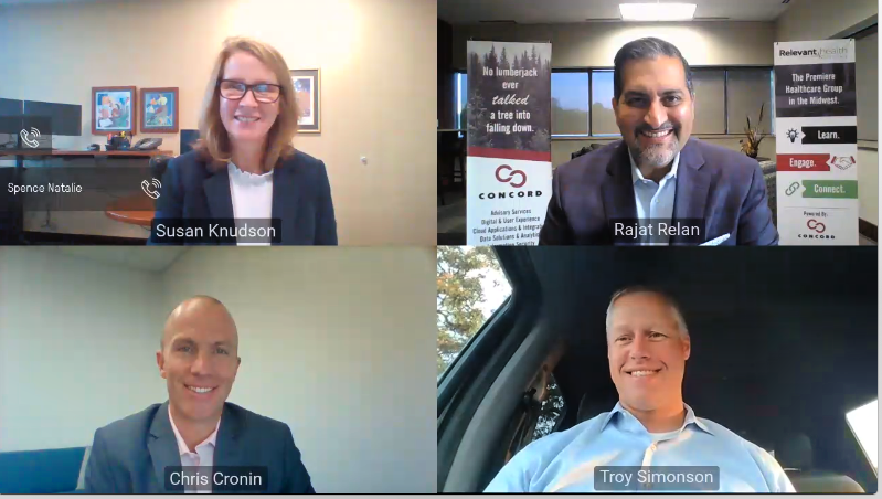 RHR panelists and moderator smiling during Zoom call.
