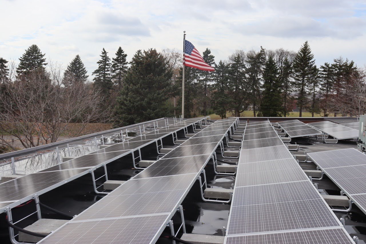 Solar panels on Concord rooftop. 